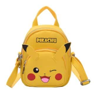 Photo d'un sac pokémon en forme de pikachu avec une bandoulière