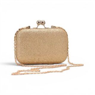 mini sac bandoulière de soirée doré et strass bandoulière à chaine