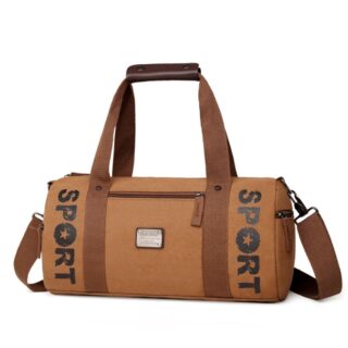 sac de sport bndoulière compact en toile marron