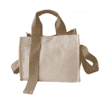 Photo d'un sac cabas en toile beige à bandoulière plus foncé