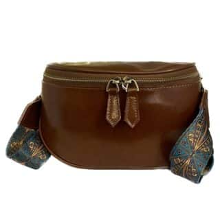 Sac banane Vintage à bandoulière en cuir véritable