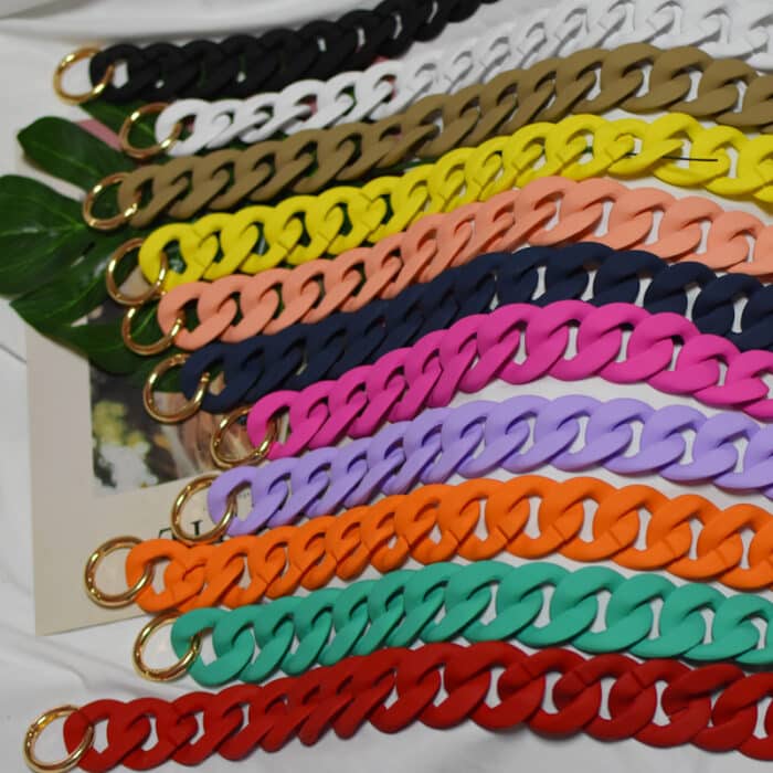 lot de grosses chaines colorées en acrylique pour sac bandoulière pour sac
