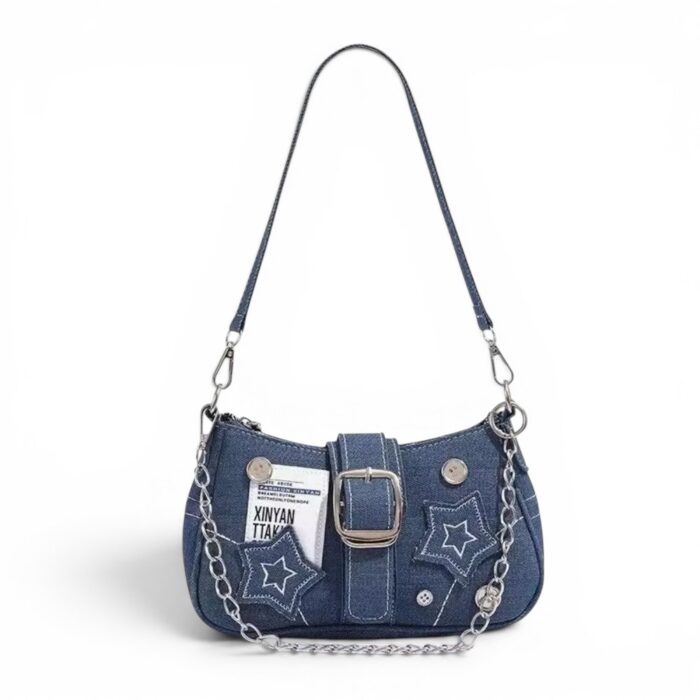 Petit sac à main bandoulière rétro en denim