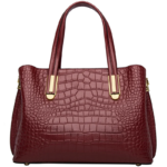 sac bandoulière rouge en cuir véritable effet lezard sur fond blanc