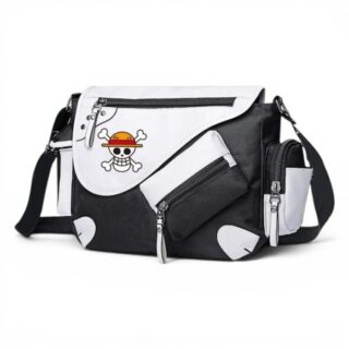sac bandoulière one piece noir et blanc avec logo one piece