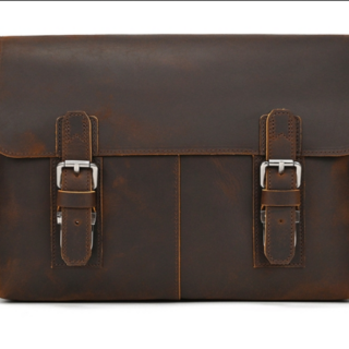 sacoche bandoulière vintage marron en cuir véritable