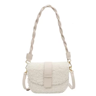 Sac à main bandoulière fourrure peluche