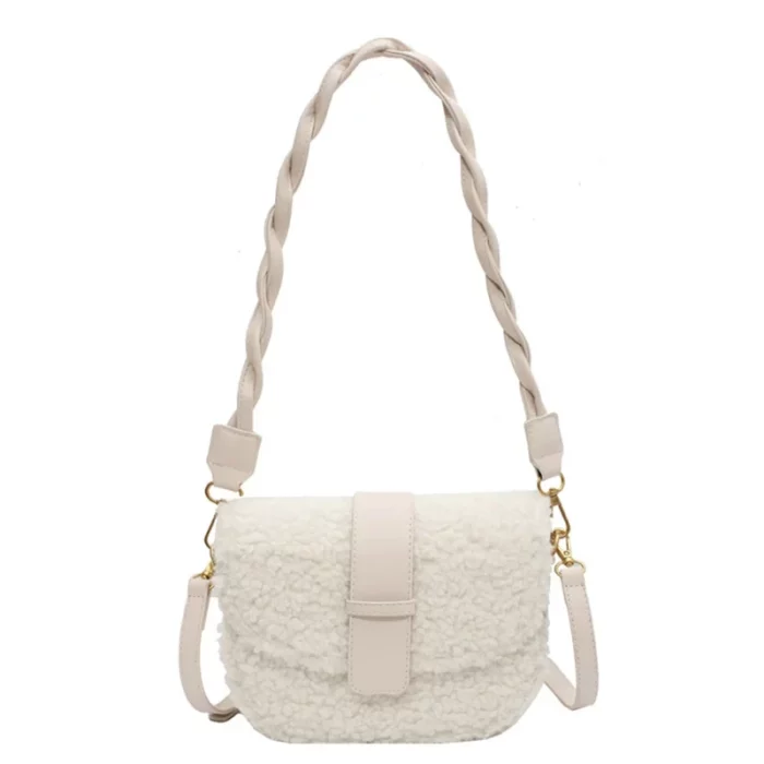 Sac à main bandoulière fourrure peluche sac bandouliere peluche cuir 5