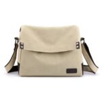 sac besace bandoulière beige en toile canvas pour homme