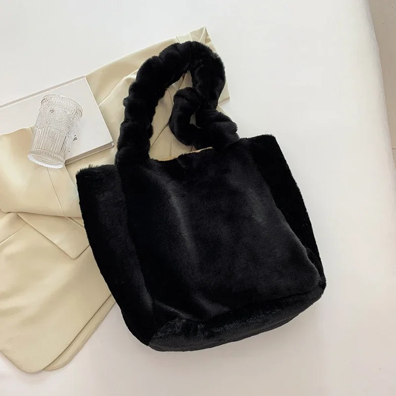 CORIOS Sac à Bandoulière En Laine D'agneau Femme Sacs Portés Épaule En Daim Sac à Main Moelleux En Peluche Rétro Sac Messager Petite Sac Hobo Elégant Sac Fourre Tout Sac Pour Téléphone
