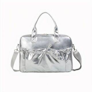 sac bandoulière ordinateur argenté pour femme