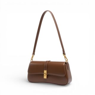 Petit sac bandoulière baguette en cuir véritable