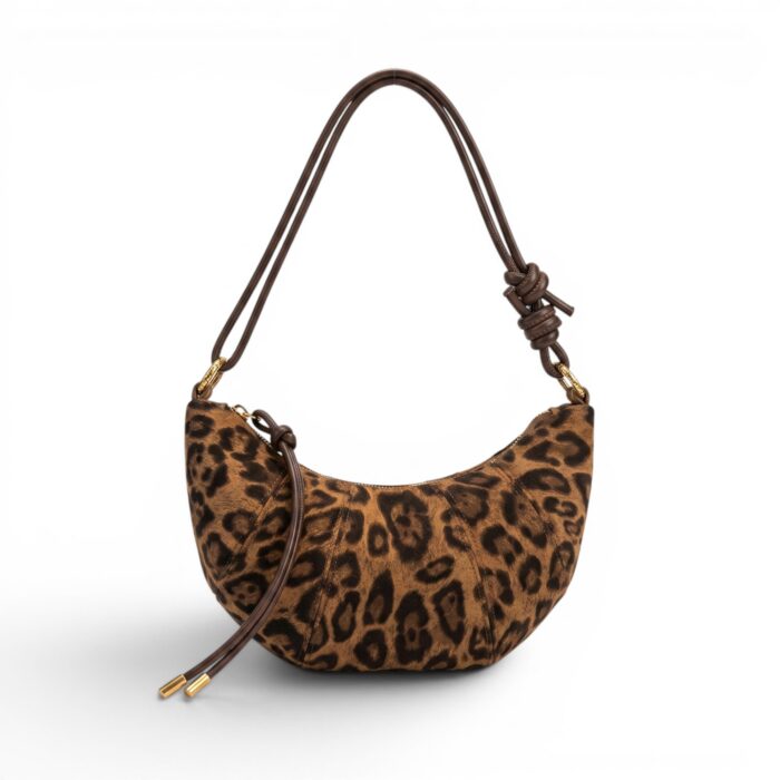 Petit sac bandoulière en velours imprimé léopard sac bandouliere velours leopard 4