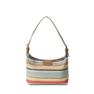 sac bandoulière paille tressée multicolore