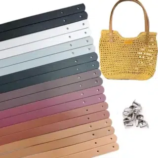 Accueil Anses de sac en cuir végan disponibles en plusieurs coloris avec rivets de fixation