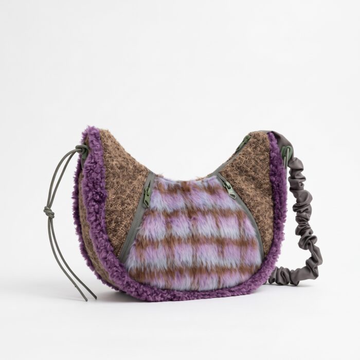 sac bandoulière en laine violet