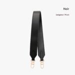 Sangle pour sac bandoulière en cuir noir - 74 cm