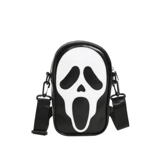 Accueil Sac bandoulière Halloween masque fantôme noir en simili cuir