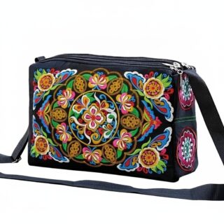 Accueil Sac bandoulière brodé motif papillons et fleurs