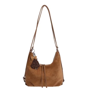 Accueil Sac hobo femme effet daim camel avec sa sangle réglable